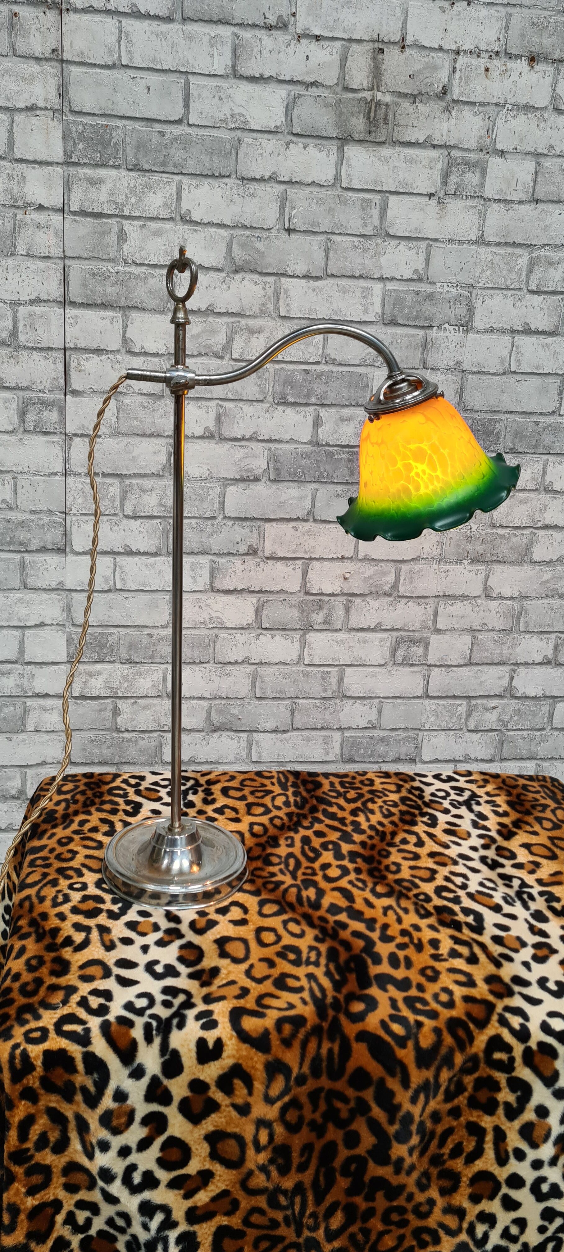 Desk lamp 1920 nickel plated . 58x 35