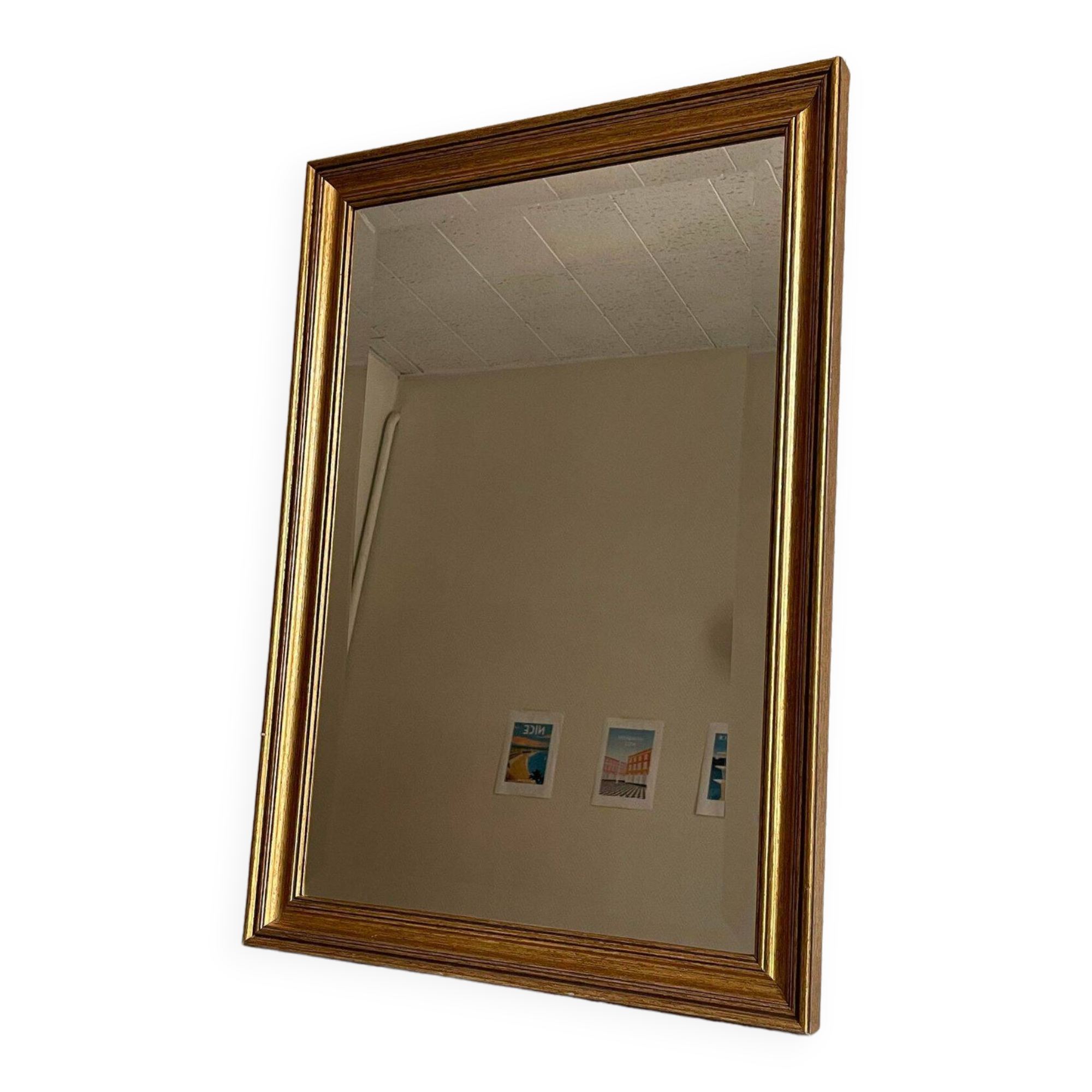 Miroir cadre bois doré