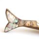 Mexican fish bottle opener in mother-of-pearl and brass, 50s