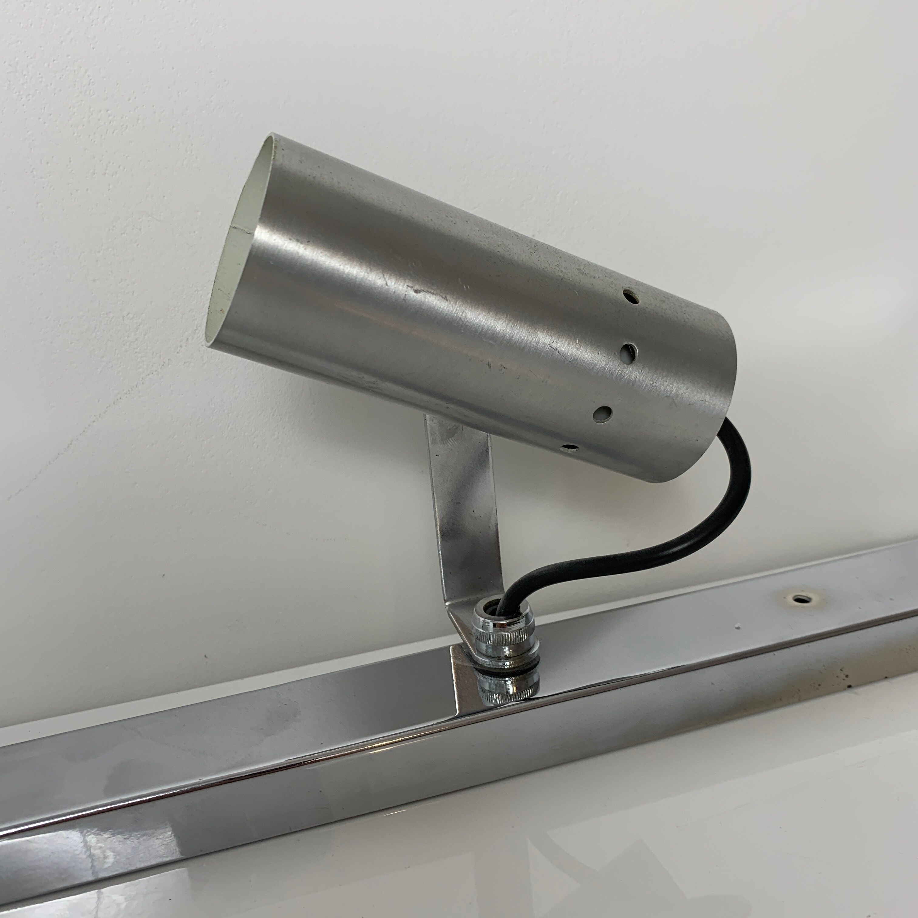 Ramp spot wall lamps chrome metal and brushed aluminum