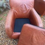 Pair of leather club chairs