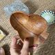 Trio of exotic wooden cups in the shape of beans and vintage clovers