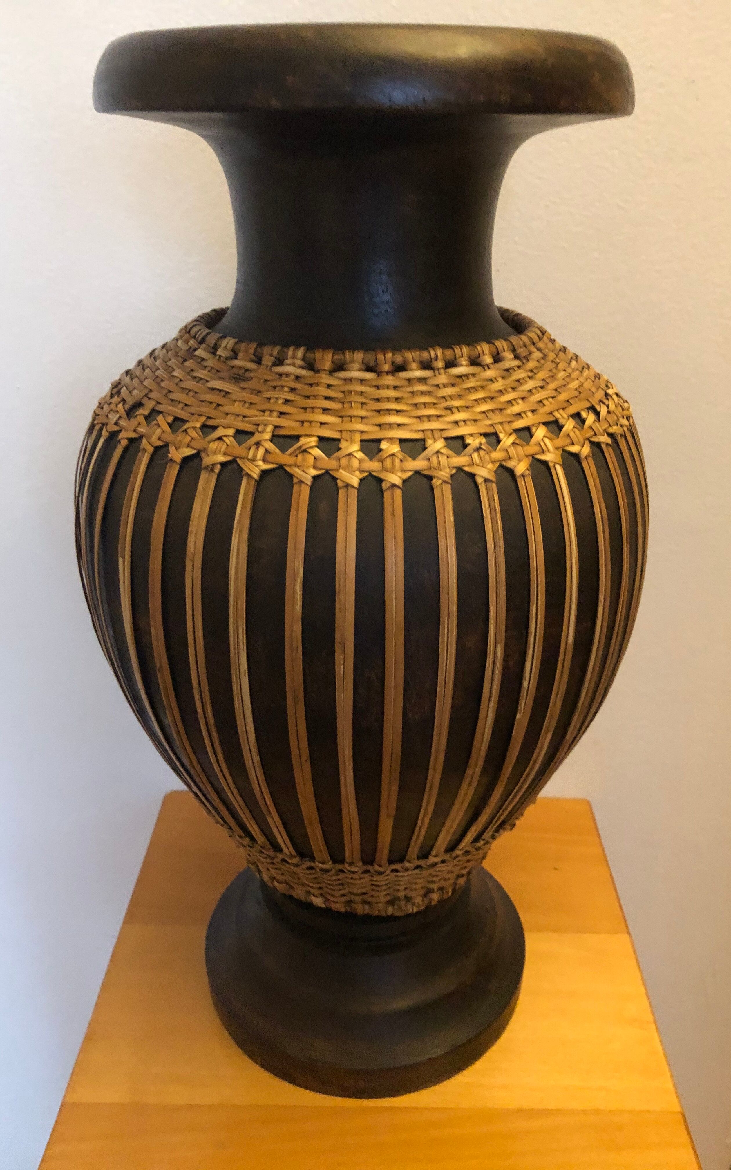 Large wooden vase