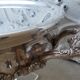 Antique silver-plated metal tealight with vine branch decoration