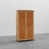 Armoire en bambou et rotin du milieu du siècle, Italie vers 1960