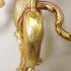 Pair of Lucien Gau bronze wall lamps with three arms Rockery style