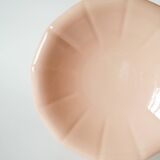 Digoin Sarreguemines pleated hollow dish, powder pink, 1960