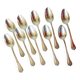 10 silver-plated metal soup spoons, hallmarked 2106225