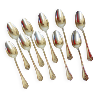10 silver-plated metal soup spoons, hallmarked 2106225