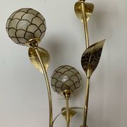 Vintage brass and mother-of-pearl floor lamp from the 70s