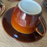 Set of 4 large cups + saucers + milk jug