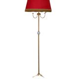 Vintage brass floor lamp in scale and opaline 1950