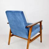 Vintage Ocean Blue Fox Easy Chair, 1970s