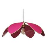 6-petal flower suspension with metal structure and fuchsia linen petals
