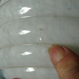 Clichy glass wall lamp with porcelain support 50s