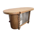 Petit meuble bar art déco vintage incurvé / meuble à thé / vitrine