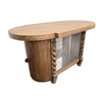 Petit meuble bar art déco vintage incurvé / meuble à thé / vitrine