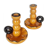 Pair of ceramic candle holders 1950