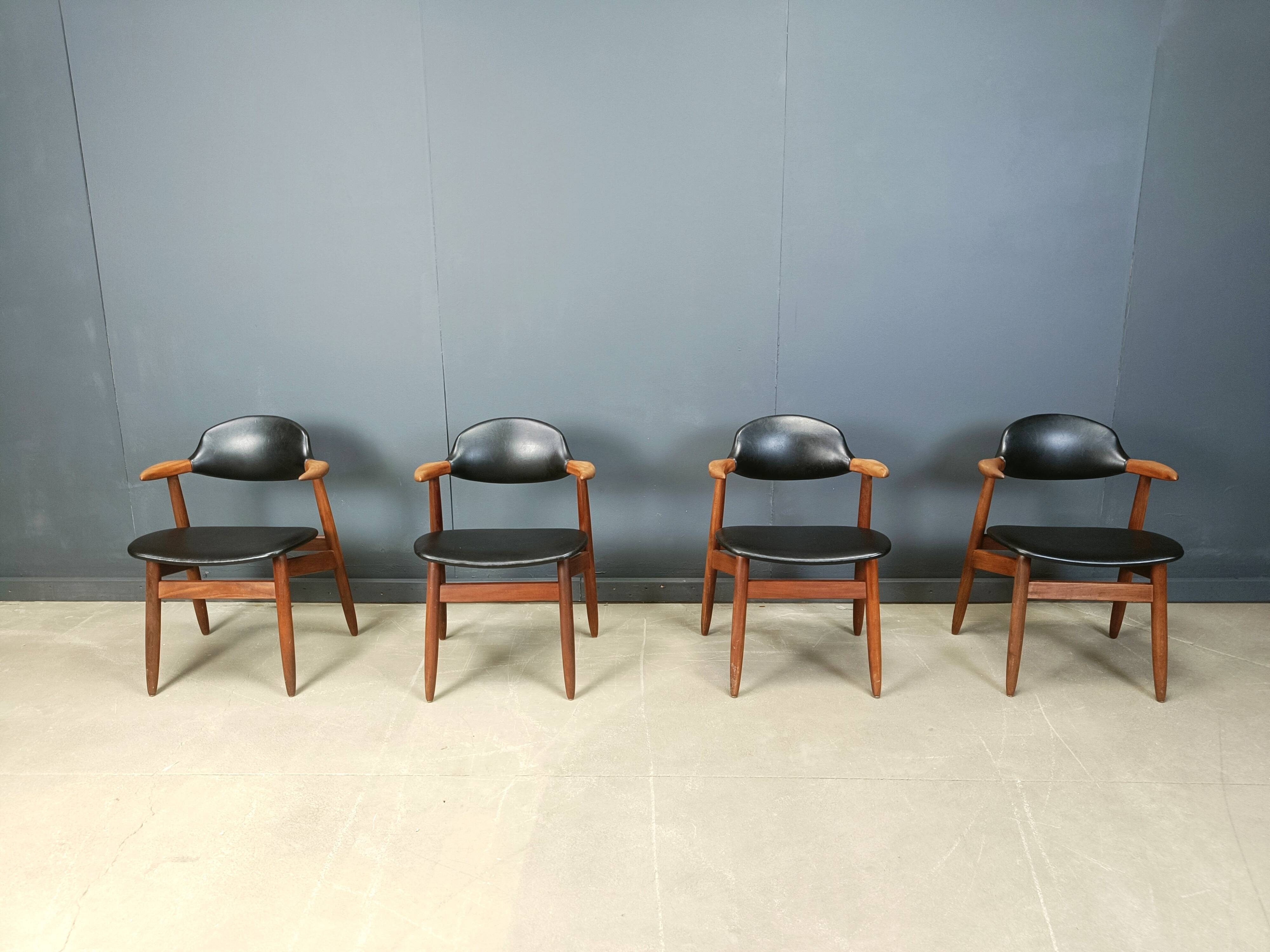 Vintage Cowhorn Dining Chairs by Tijsseling Meubelfabriek, Hulmefa, 1960s,