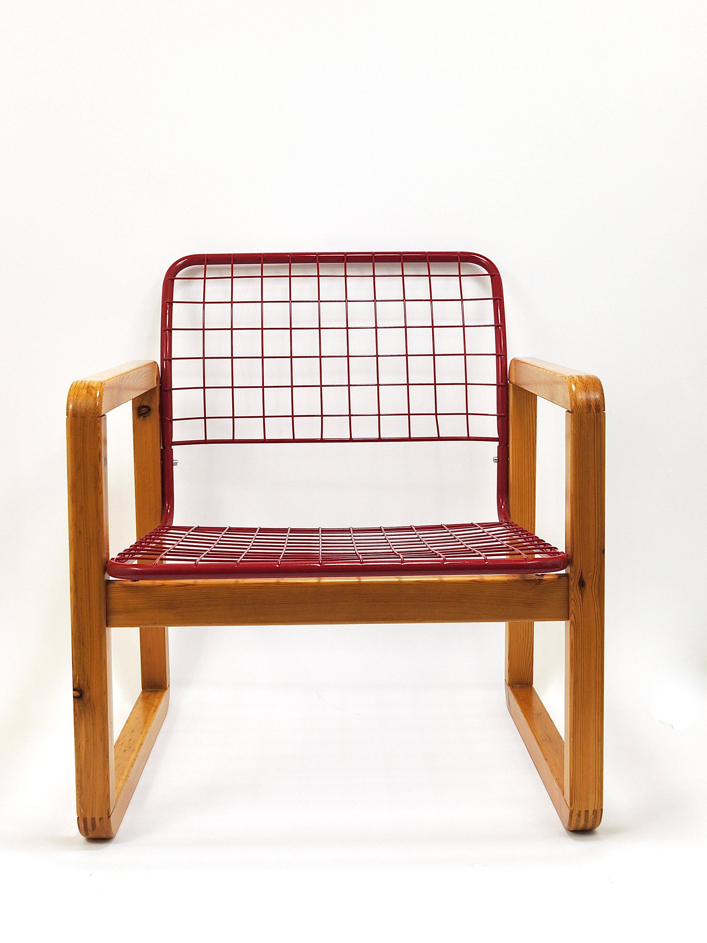 Postmodern Wire Lounge Chair Sälen, Knut & Marianne Hagberg, Ikea, 1982