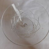 7 crystal champagne glasses engraved by Paul Nicolas (1875-1952) D'Argental