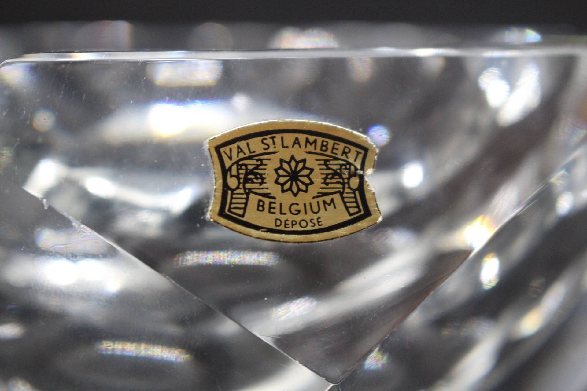 Val St Lambert crystal ashtray