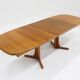 Vintage Danish oval extendable dining table solid teak 1960s