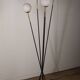 Vintage Arlus floor lamp in black lacquered metal and opaline globes, 1960
