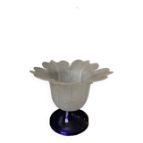 Vintage frosted glass tulip vase
