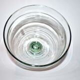 Cloche à fromage ancienne en verre soufflé vert - Présentoir Globe vintage 19cm
