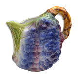 Old pitcher pitcher in slip shape vintage kitsch grape cluster