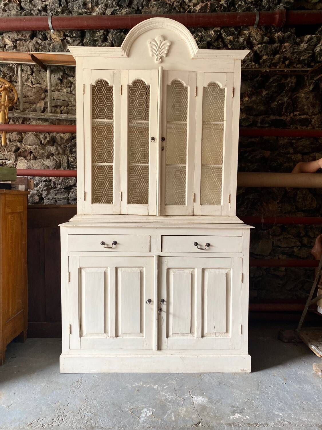 2-part ecru wooden dresser