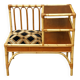 70s rattan telephone bench