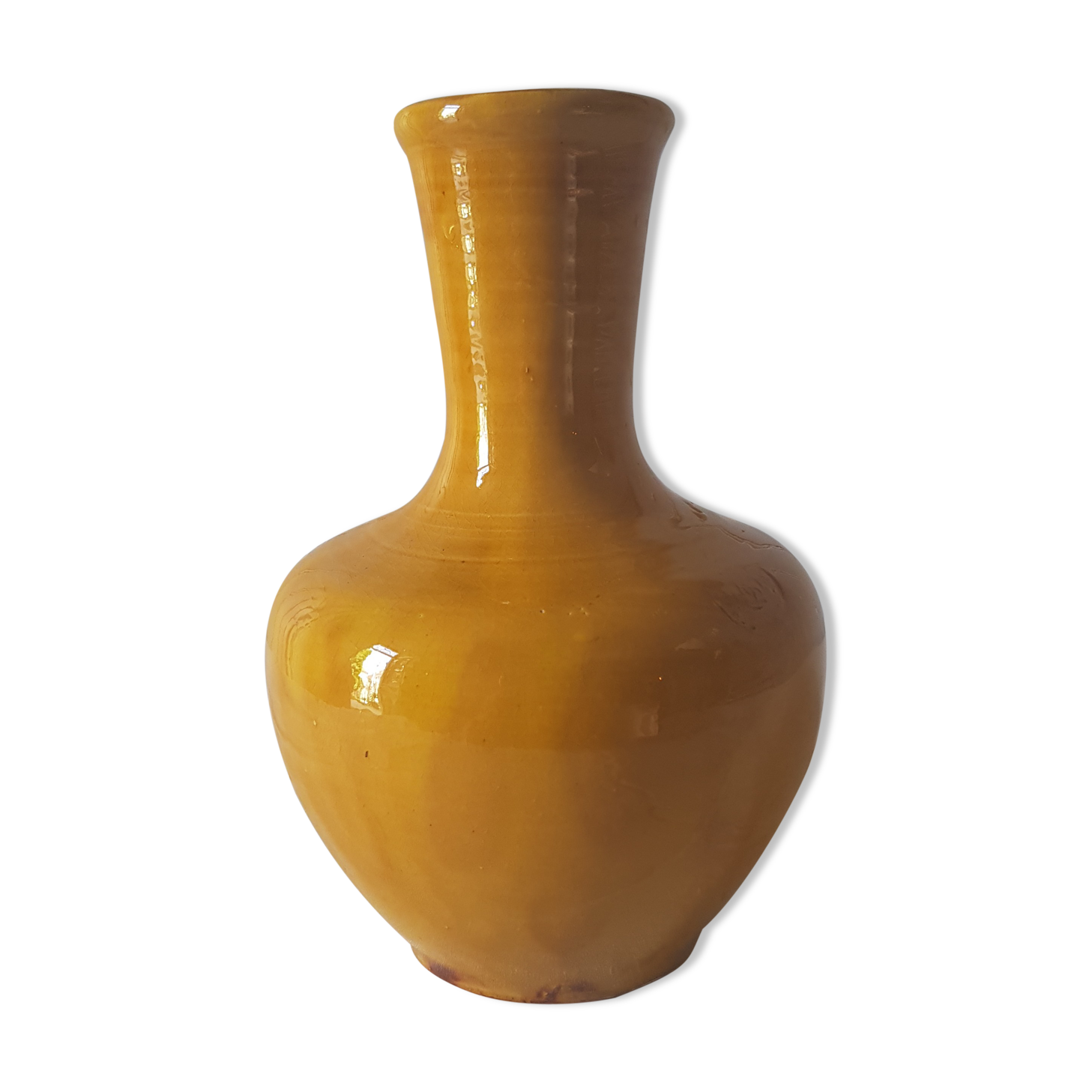 Ochre ceramic vase