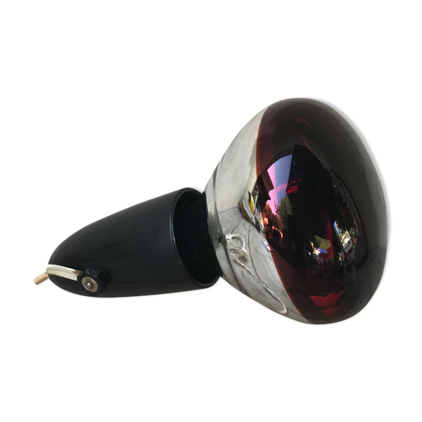 Lampe ancienne osram noir + support fil blanc + ampoule rouge années 70 vintage