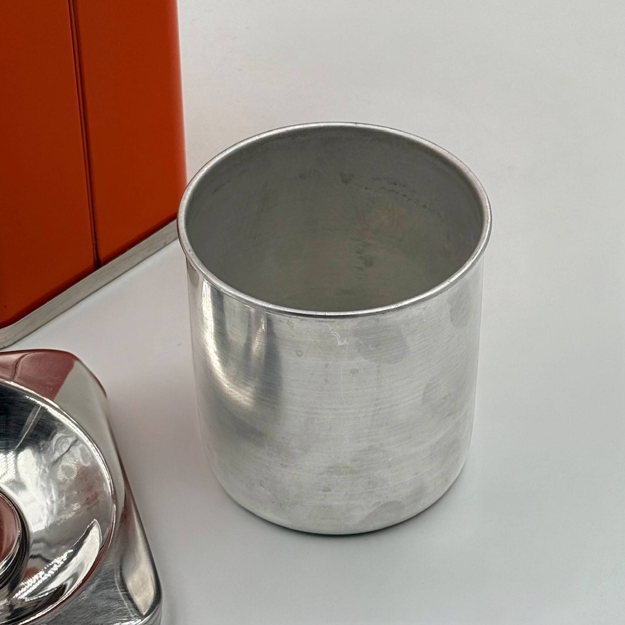 Cendrier sur pied design Giulia Veronesi Ecolight orange Italie années 70