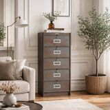 Patinated metal industrial filing cabinet – roneo