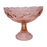Cup mounted on foot patterns fruit glass pink