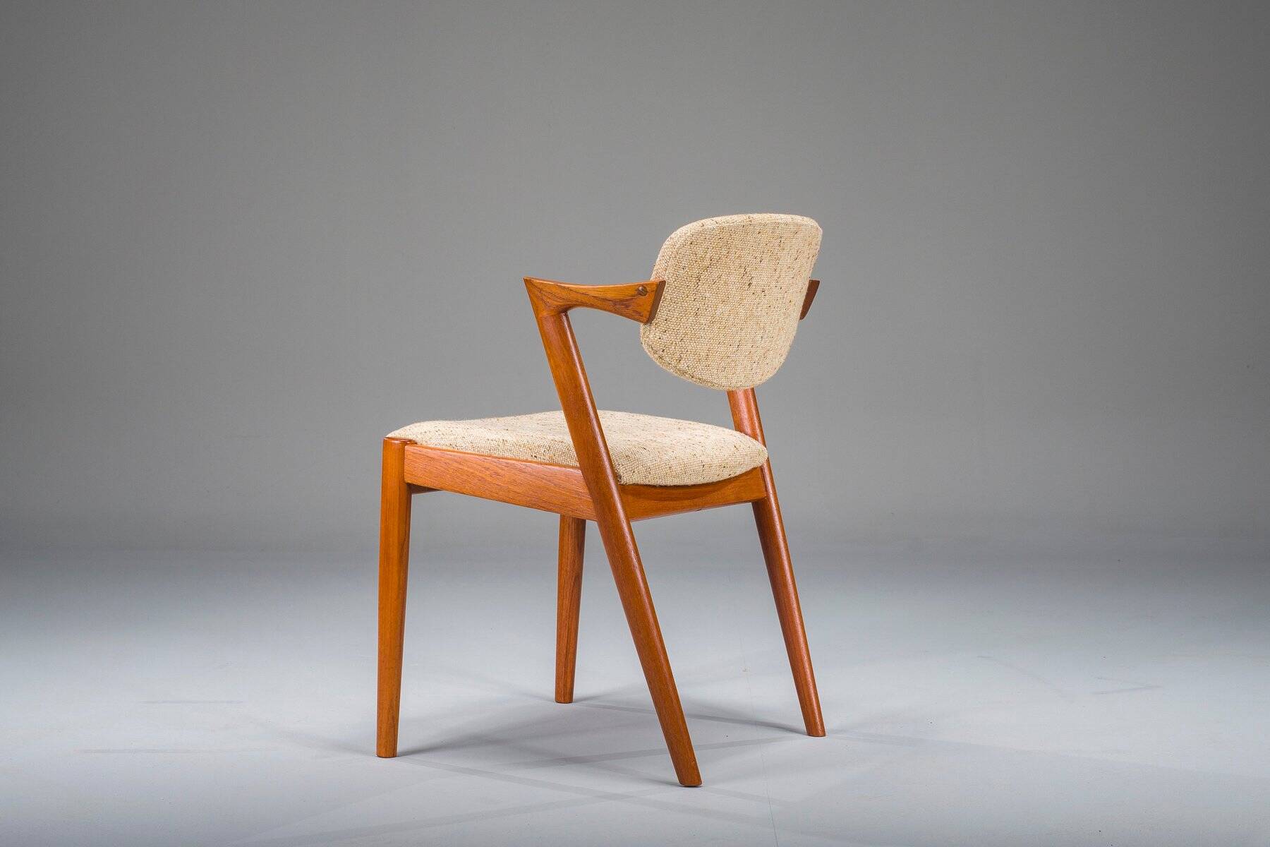 Chaise moderne en teck modèle 42 du milieu du siècle par Kai Kristiansen pour Schou Andersen, années 1960