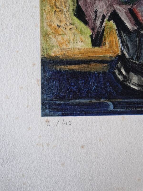 Isis Kischka (1908-1973) - Colour lithograph - Bouquet of flowers