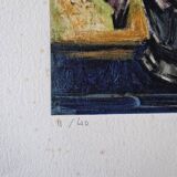 Isis Kischka (1908-1973) - Colour lithograph - Bouquet of flowers