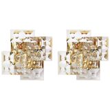 Pair of crystal wall lights by Kinkeldey, Germany, 1970s.