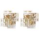 Pair of crystal wall lights by Kinkeldey, Germany, 1970s.