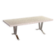 Grande table basse en carreaux de céramique de style Denisco vintage avec base chromée
