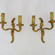 Old pair of double wall sconces in bronze.