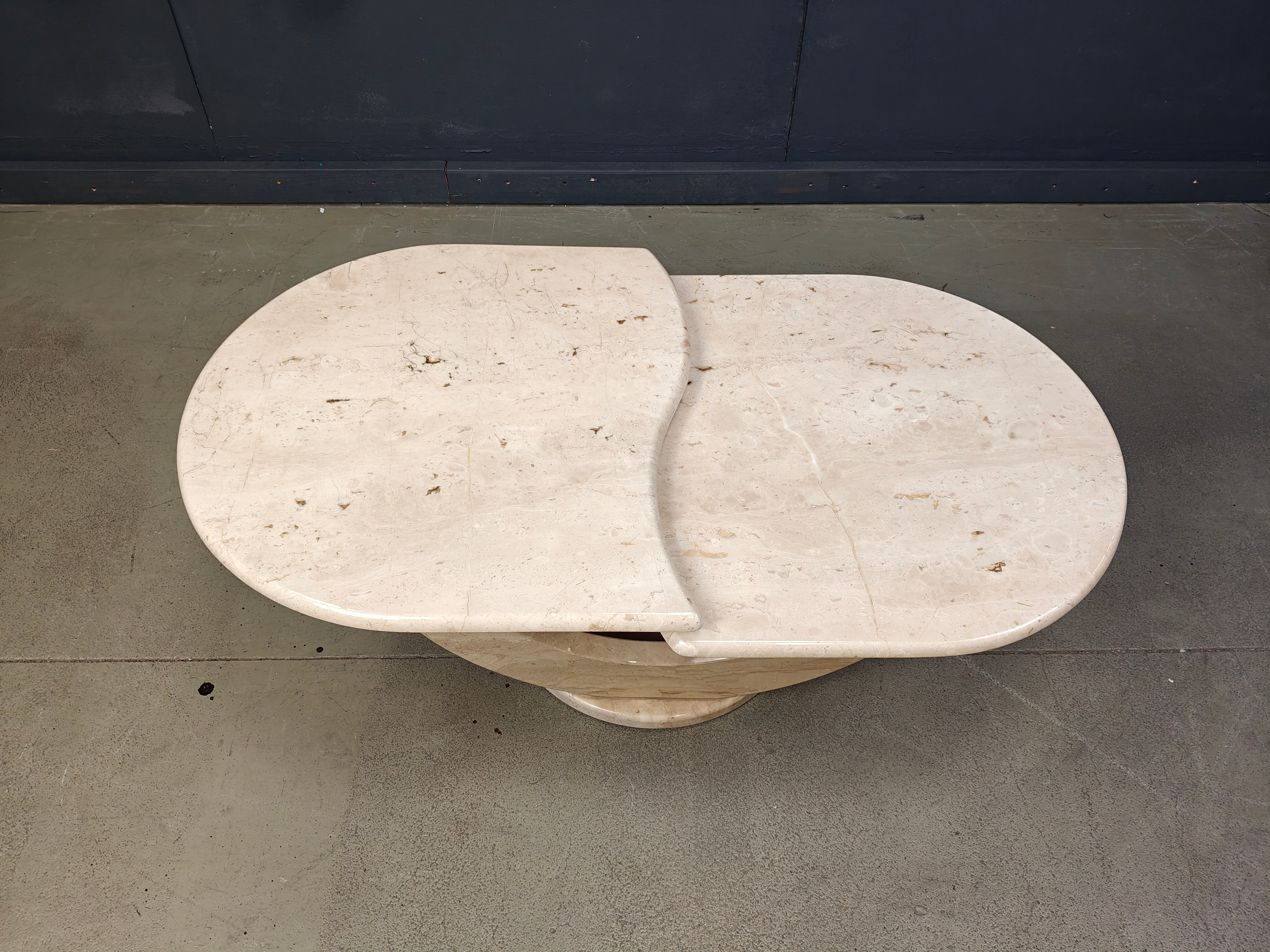 Vintage two tier travertine coffee table, 1970s
