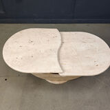 Vintage two tier travertine coffee table, 1970s