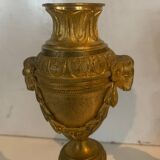 Pair of Louis XVI style candlesticks or covered vases in gilded bronze 20th century