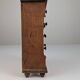Cabinet à épices en bois rustique espagnol avec étiquettes en céramique, années 1930
