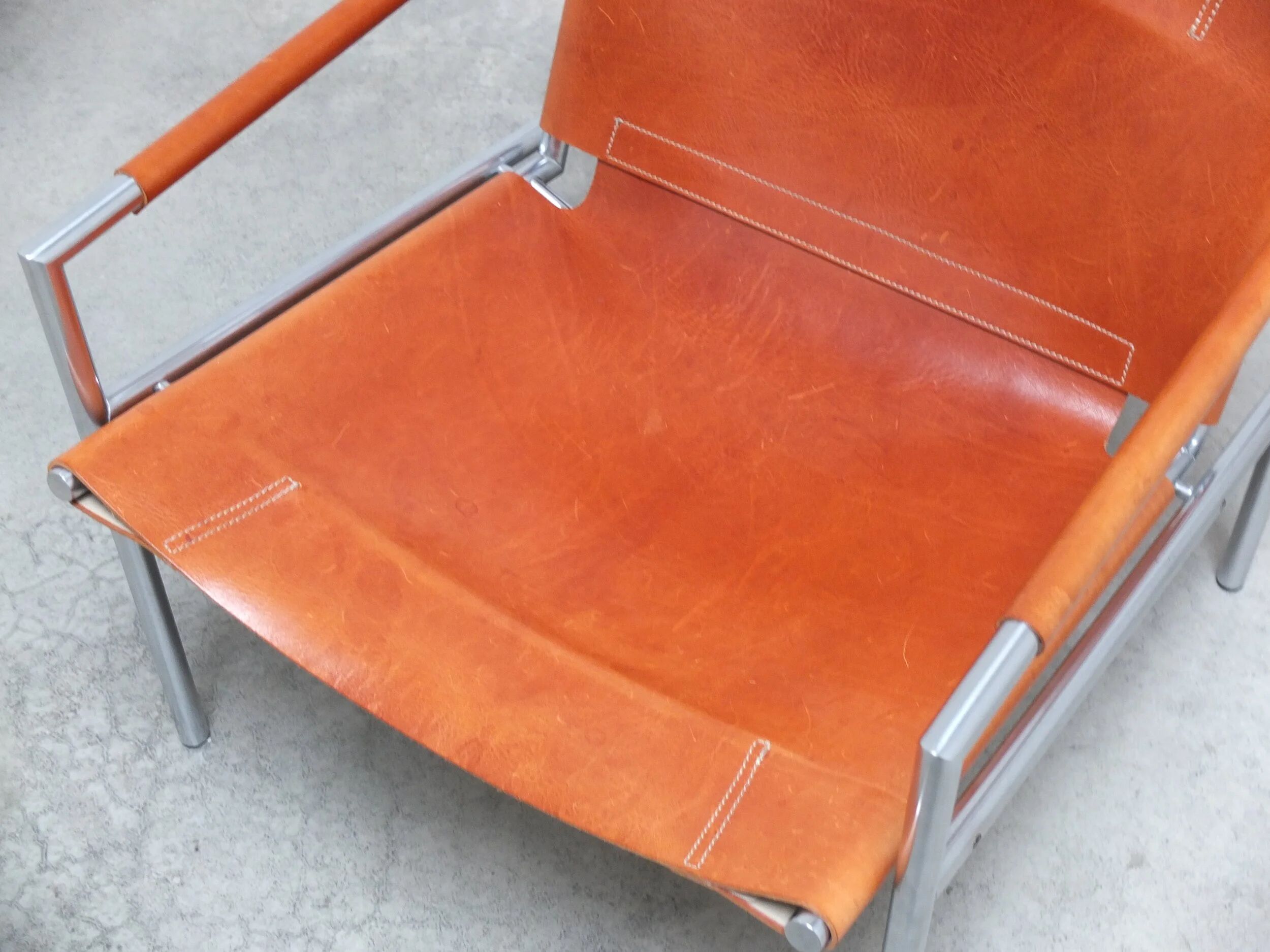 Cognac leather 'SZ02' lounge chair by Martin Visser for 't Spectrum, 1960